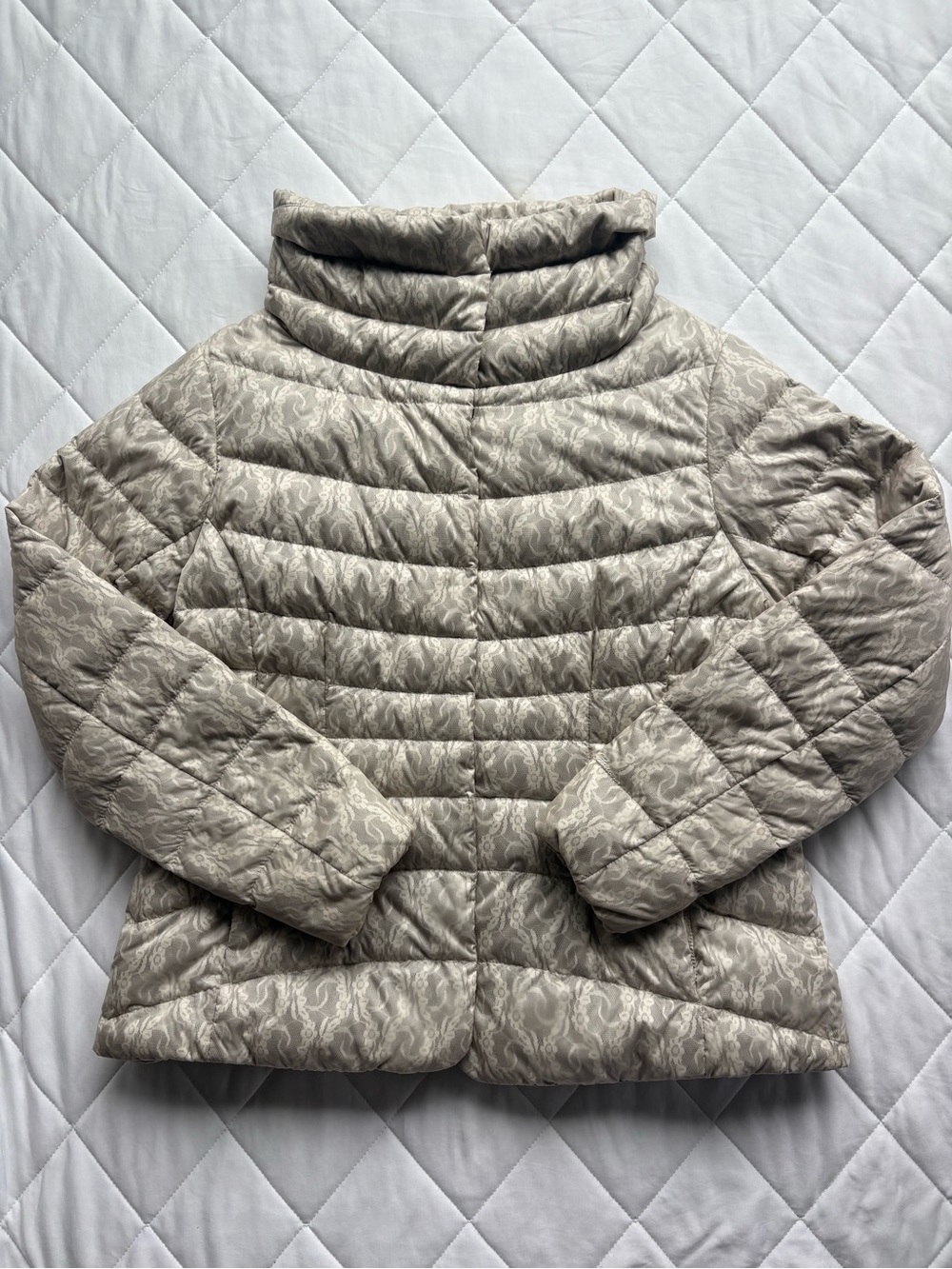 Eddie Bauer Lace Print Quilted Puffer Jacket
